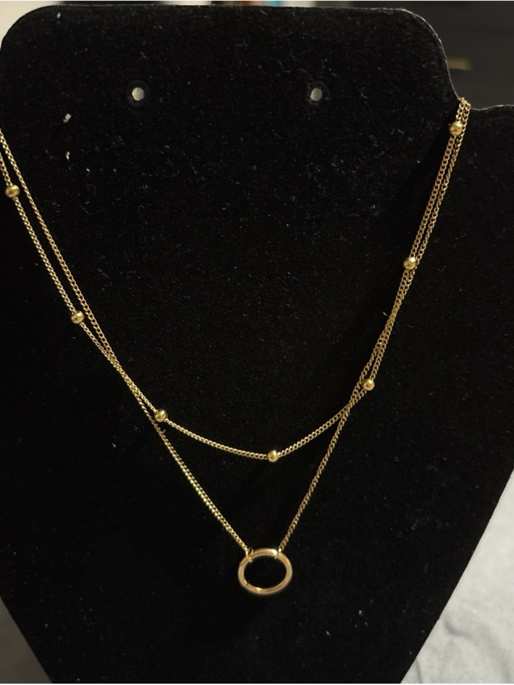 Gold Layered Circle Pendant Necklace - Women Jewelry